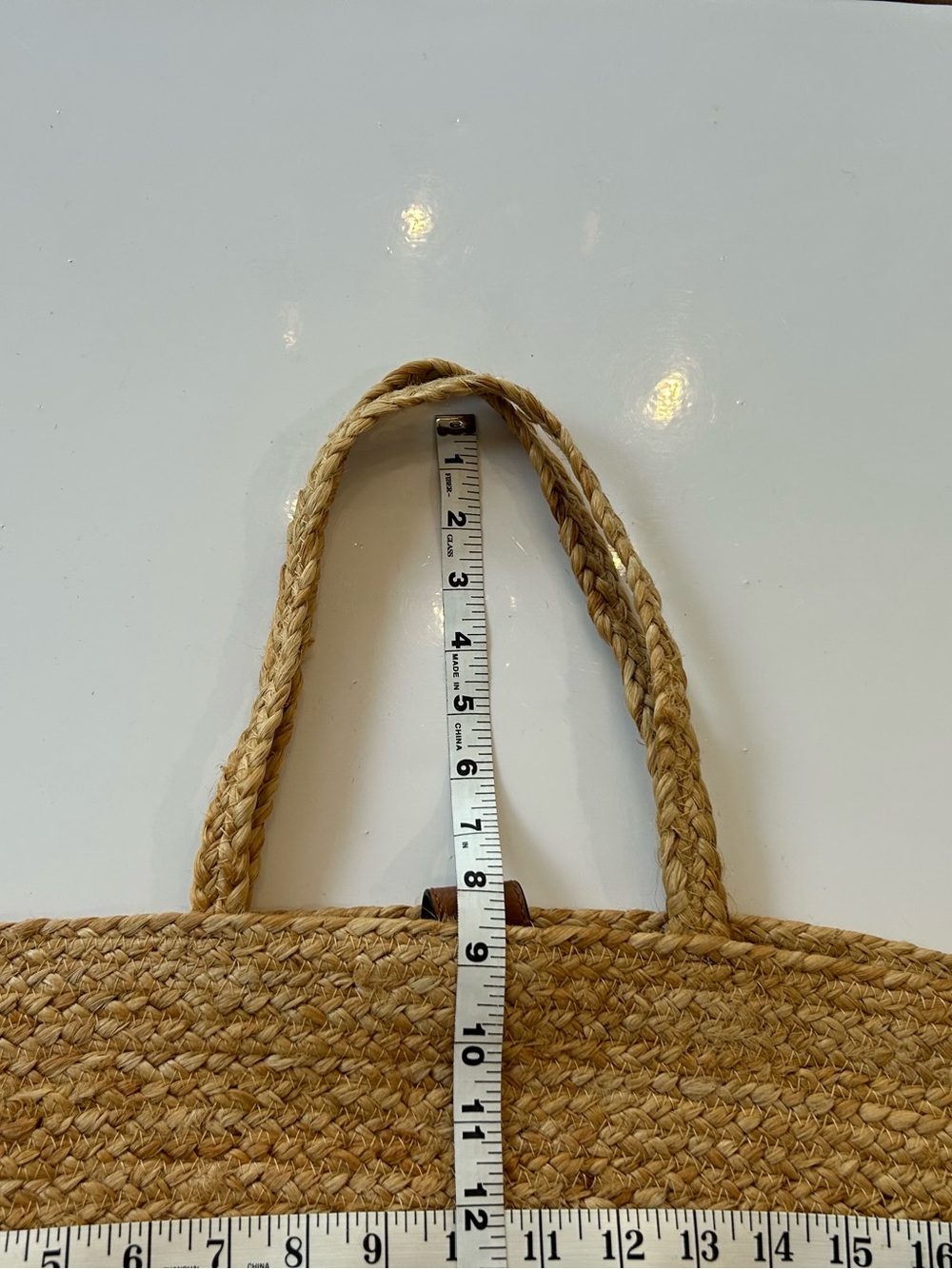 J.Jill Two-Tone Straw Tote Bag - Natural and Black - Picture 7 of 7
